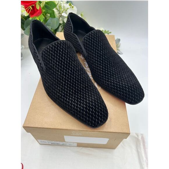 Men\'s Christian Louboutin dandy chick jacquard loafers size 45 made in Italy main image 5